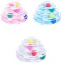 FairOnly Convenient Life Funny 4 Layers Turntable Interactive Toy with Balls Teaser for Pet Cat