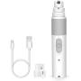 Dog Nail Grinder Nail Files Grinder Dog Nail Trimmer and Gromming Tools Powerful 2 Speed Rechargeable Electric Pet Claw for Large Small Dogs Cats, White