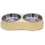 Double Dog Cat Bowls Double Food-Grade Melamine Premium Stainless Steel Pet Bowls Pet Food Water Feeder for Medium pet No More Than 40 pounds Double Dog Cat Bowls Double Food-Grade Melamine Premium Stainless Steel Pet Bowls Pet Food Water Feeder for Medium pet No More Than 40 pounds