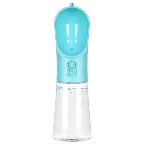 UPSKY Dog Water Bottle Portable Pet Water Bottle Leak Proof Dog Water Dispenser, Lightweight Dog Travel Water Bottle Bowl for Walking 400ml (Blue)