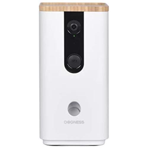 DOGNESS Wi-Fi Pet Camera with Treat Dispenser for Dogs and Cats. 720P HD Video, 165° Full-Room View, 2-Way Audio, Sound/Motion Alerts, Night Vision, Pet Monitor, White
