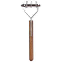 Mars Coat King Dematting Undercoat Grooming Rake Stripper Tool For Dogs And Cats, Stainless Steel with Wooden Handle, Made in Germany