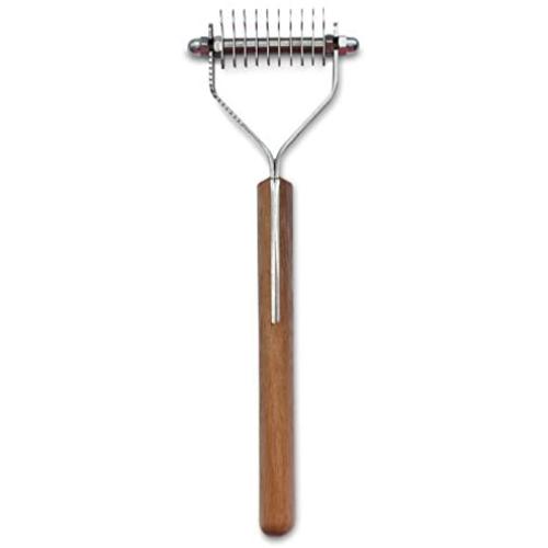 Mars Coat King Dematting Undercoat Grooming Rake Stripper Tool For Dogs And Cats, Stainless Steel with Wooden Handle, Made in Germany