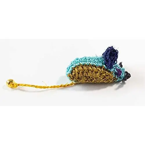 Botanical Pets Catnip Cat Toy Blue Mouse Handmade with Natural Fiber Eco-Friendly Fun Texture & Dental Health Toy for Cats Botanical Pets Catnip Cat Toy Blue Mouse Handmade with Natural Fiber Eco-Friendly Fun Texture & Dental Health Toy for Cats
