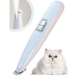 Dog Grooming Clippers with LED Light, Cat Dog Paw Clippers Pet Hair Trimmer, Rechargeable Wireless Design Low Noise Electric for Hair Around Face, Eyes, Ears, Paw, Rum