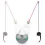 Relaxdays Cat Toy, 3in1, Interactive, Treat Tumbler, Teaser Wand Mouse & Ball with Bell, Kitten, Fun, Grey, Pack of 1, Gray