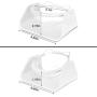 DHAWS Raised Cat Bowl, 15 Degrees Tilted Adjustable Anti-Overturn Pet Feeder for Small Cat and Dogs