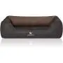 Knuffelwuff Laser-Quilted Artificial Leather Orthopaedic Dog Bed Outback M-L Small 85 x 63cm Black/Brown Knuffelwuff Laser-Quilted Artificial Leather Orthopaedic Dog Bed Outback M-L Small 85 x 63cm Black/Brown