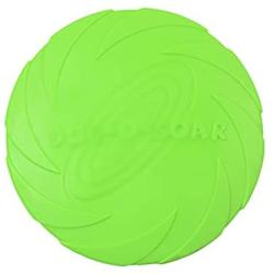Rubber Frisbee, Lightweight and Durable, Sport Disc Dog Training Toy, Pet Training Flying Saucer Interactive Toys(4 Colors),Green,18cm