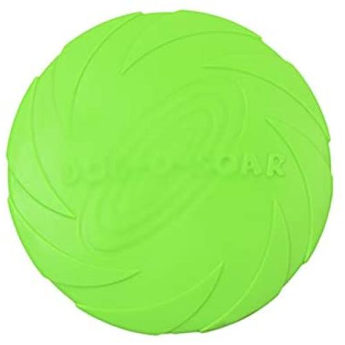 Rubber Frisbee, Lightweight and Durable, Sport Disc Dog Training Toy, Pet Training Flying Saucer Interactive Toys(4 Colors),Green,18cm