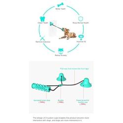 SOLIFEGOBLE Double Suction Cup Dog Toy, Pet Molar Bite Toy with Serrated Molar Stick