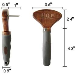 HOP Home of Paws Metal Dog Comb for Grooming Long Hair Cats & Dogs - Pet Steel Deshedding Rake Pin Brush Dog Rake, Lotus Wood