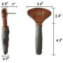 HOP Home of Paws Metal Dog Comb for Grooming Long Hair Cats & Dogs - Pet Steel Deshedding Rake Pin Brush Dog Rake, Lotus Wood