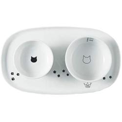 NECO ICHI CATS FIRST Necoichi Raised Cat Food Bowl, Stress Free, Backflow Prevention, Dishwasher and Microwave Safe, Lead & Cadmium Free, Made to FDA/EC&ECC European Standard (Cat, Complete Set)