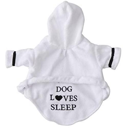 Balacoo Pet Bathrobe Pajamas Quick Drying and Super Absorbent Night Gown Bath Robe for Dog Cat with Hood