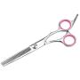 LILYS PET 7.0''/7.5'' Round-TIP Safety Professional Stainless Steel PET Dog Cat Grooming Scissors Set,Pink Ring, Cutting&Curved&Thinning Shears Set