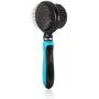 Mile High Life Slicker Double Sided Grooming Brush |Small Medium Dogs and Cats | Long and Short Haired Pet | Blue and Pink Color | Flexible Handle for Different Surface Angles