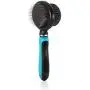 Mile High Life Slicker Double Sided Grooming Brush |Small Medium Dogs and Cats | Long and Short Haired Pet | Blue and Pink Color | Flexible Handle for Different Surface Angles