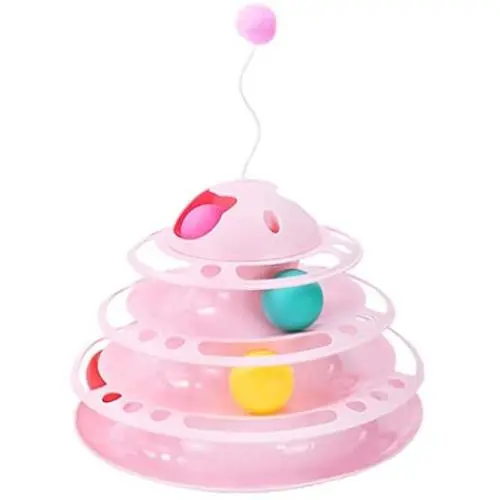 pawstrip 4 Levels Cat Toy Tower Tracks Disc, Multistage Interactive Toy, Chasing Ball in Puzzle Game for Pets pawstrip 4 Levels Cat Toy Tower Tracks Disc, Multistage Interactive Toy, Chasing Ball in Puzzle Game for Pets