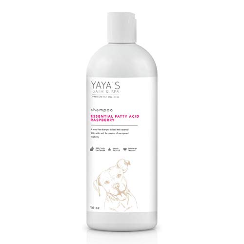 Dog Shampoo - YAYAS BATH & SPA EFA Essential Fatty Acid Premium Soap Free Pet Shampoo - Nourishes & Moisturizes - Hypoallergenic & pH Balanced - 16 oz. Size