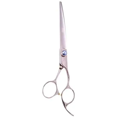 ShearsDirect Stainless Curved Set Handle Cutting Shear with Adjustable Gem Stone Tension, 7'' ShearsDirect Stainless Curved Set Handle Cutting Shear with Adjustable Gem Stone Tension, 7''