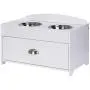 PAWLAND Dog Bowls Elevated Stainless Steel Dog Bowls and Food Storage Box Pet Feeder Bowls for Dogs Pets, White PAWLAND Dog Bowls Elevated Stainless Steel Dog Bowls and Food Storage Box Pet Feeder Bowls for Dogs Pets, White