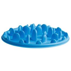 VOFO Slow Pet Feeder Anti-Choke Pet Bowl for Feeding Dogs & Cats Oval Shape- Blue (25 x 18cm) (Blue)