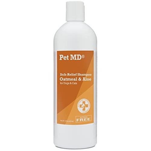 Pet MD - Oatmeal Dog Shampoo Cats and Dogs for Itch Relief and Moisturizer for Dry Skin and Coat - 16 Oz