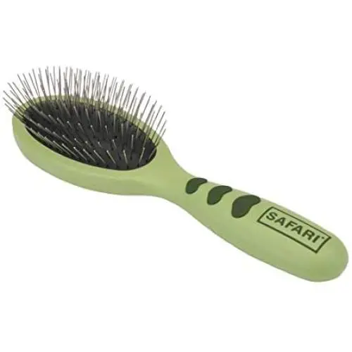 Safari by Coastal Wire Pin Brush with Ergonomic Plastic Handle for All Dog Breeds & All Coat Types
