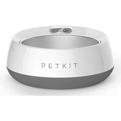 PETKIT FRESH METAL Large Anti-Bacterial Machine Washable Smart Food Weight Calculating Digital Scale Pet Cat Dog Bowl Feeder w/ Inlcuded Batteries and Ejectable Stainless Bowl, One Size, Grey