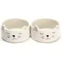 Kurrajong Farmhouse Set of 2 Ceramic cat Bowls - 4.5'' Wide x 2'' high - one for Water and one for Food - Cute cat Bowls and so Unique Kurrajong Farmhouse Set of 2 Ceramic cat Bowls - 4.5'' Wide x 2'' high - one for Water and one for Food - Cute cat Bowls and so Unique