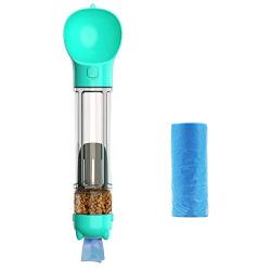 PetHaven Dog Water Bottle 4 in 1 Portable Pet Water Bottle Bowl,Food Holder,Poop Bag Holder-Walking Travel Hiking - Large 500ml Drinking Water Dispenser - (Poop Bag Included)