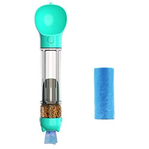 PetHaven Dog Water Bottle 4 in 1 Portable Pet Water Bottle Bowl,Food Holder,Poop Bag Holder-Walking Travel Hiking - Large 500ml Drinking Water Dispenser - (Poop Bag Included)