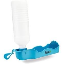 BOSHEL Dog Travel Water Bottle – Large Dog Water Bottle And Foldable Feeder - Approved Compact Dog Water Dispenser With Spill Proof Lid - Portable Pet Water Bottle And Cat Water Bottle + Belt Hook
