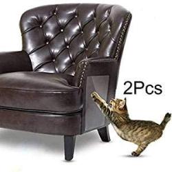 ZIME Cat Scratching Guard, 2 PCS Clear Premium Flexible Vinyl Pet Couch Protector Guards for Protecting Your Furniture, Stops Scratching Cats Furniture Protector (for Leather, M)