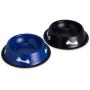 Jemirry 2Pcs Stainless Steel Cat Bowl Pet Bowl, Pet Food Dish Easy to Clean Durable Cat Dish for Food and Water, Blue and Black