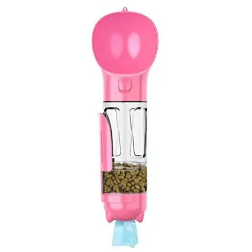 Newthinking Dog Water Bottle for Walking, Portable Dog Water Travel Dispenser with Food Container, Poop Shove and Waste Bag for Pets Outdoor Walking, Hiking, Travel