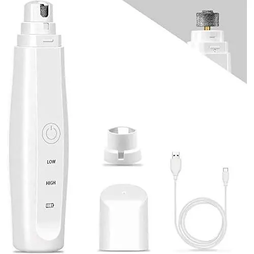 MGahyi Dog Nail Grinder, 2-Speed Electric Pet Nail Trimmer, Low Noise Dog & Cat Nail Clippers, 3 Ports Rechargeable Painless Pet Grooming Trimming Tool for Small Medium Large Dogs and Cats MGahyi Dog Nail Grinder, 2-Speed Electric Pet Nail Trimmer, Low Noise Dog & Cat Nail Clippers, 3 Ports Rechargeable Painless Pet Grooming Trimming Tool for Small Medium Large Dogs and Cats