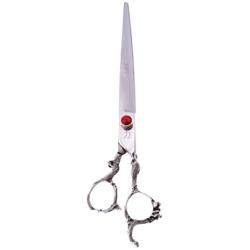 ShearsDirect Japanese 440C Stainless Steel Curved Shear with Dragon Handle, 9.0''