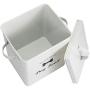 Morezi Dog Cat Treat and Food Storage Tin with Lid and Scoop Included - White Powder-Coated Carbon Steel - Rubber Seal Lids Safety - Storage Canister Tins