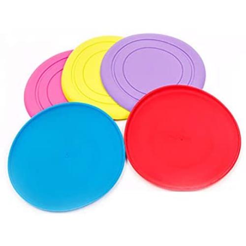 Frisbee Rubber, Tooth Resistant Dog Training Toy, Sport Disc for Outdoors Beach Backyard Sports Play Discs (5 Pcs),5pcs,18cm