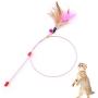 FormVan Feather Teaser Cat Toy Pet Steel Wire Feather Bell Beads Training Teaser Interactive Toy Kitten Chaser for Cats Dogs