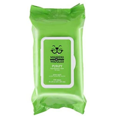 Whiskers & Wiggles Waterless Bath Spray and Hypoallergenic Wipes For Cats | Clean and Condition Your Cats Coat Easily Without A Bath | Removes Dirt & Dander While Neutralizing Odors