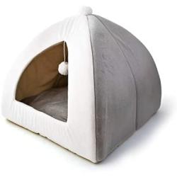 InnoPet Pet Tent Soft Bed,Cat Caves House for Indoor Cats Portable Small Dog Bunny House Pet Hideaway Triangle Bed,Self-Warming Foldable Comfortable Cat Tent House