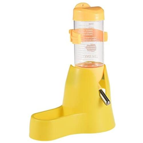 3 in 1 Hamster Water Bottle Food Container Base Hut for Drinking Feeding Rest 80 ml Rats Guinea-pigs Ferrets Rabbits Small Animals Hanging Water Feeding Bottles by Awtang Yellow