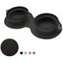 WINSEE Collapsible Dog Bowls with Mat, Portable Foldable Travel Bowls for Cats Dogs, Expandable Cup Dish, No Spill Non-Skid Silicone Pet Food&Water Feeder Bowl with Free Frisbee&Carabiner, for Outdoor