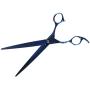 ShearsDirect Professional Blue Titanium Cutting Shears Off Set Handle Design with Anatomic Thumb and Gem Stone Tension, 8.0-Inch
