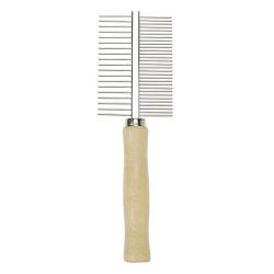 Semetall Pet Dog Combs Stainless Steel Teeth Pet Grooming Comb Double Side Grooming Hair Pet Comb Professional Grooming Tool for Dog, Cat and Other Pets(6.7x2.05 Inch)
