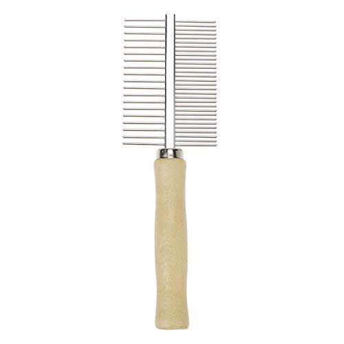 Semetall Pet Dog Combs Stainless Steel Teeth Pet Grooming Comb Double Side Grooming Hair Pet Comb Professional Grooming Tool for Dog, Cat and Other Pets(6.7x2.05 Inch)