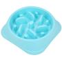 Fdit Slow Dog Food Bowl Dish Anti Choking Slow Eating Water Food Feeder Container Eating Plate(Blue)